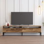 Hanah Home Istanbul 2 Mueble de TV, Nogal, 180cm Ancho x 35cm Alto x 47cm Profundo, 18mm Grosor